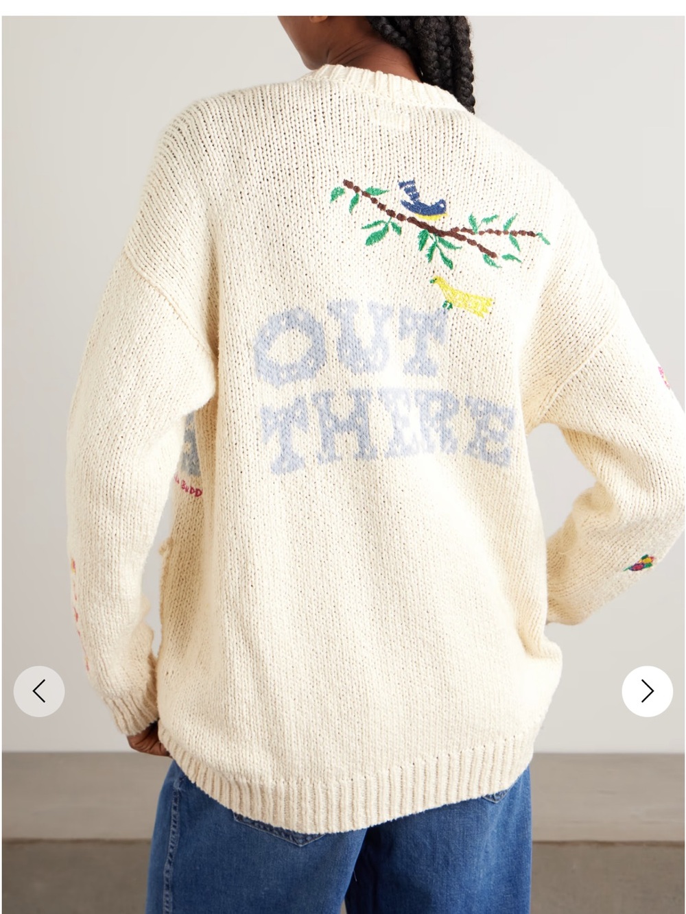 NWT Mother The Long Drop embroidered cotton and alpaca-blend cardigan Sz L - Picture 12 of 13